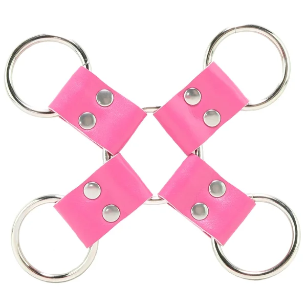 Leather Hand And Legcuffs - Pink