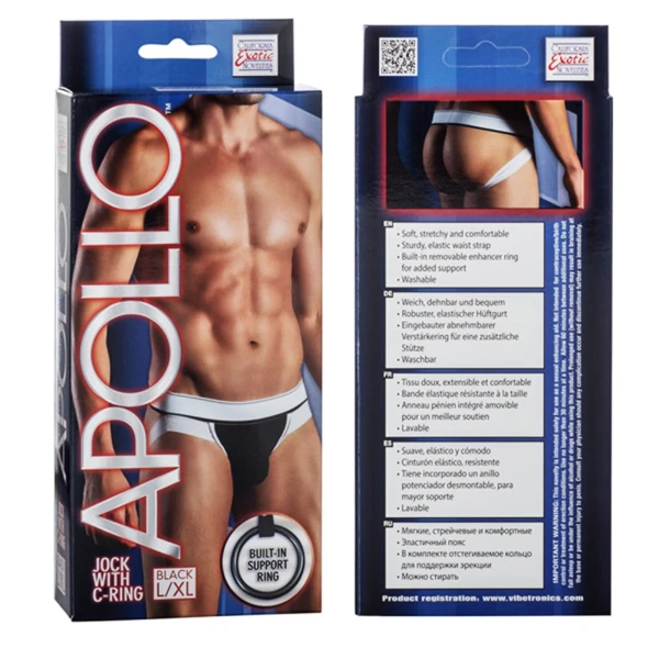 California Exotic Apollo Jock with C-Ring Large Xtra Large Black