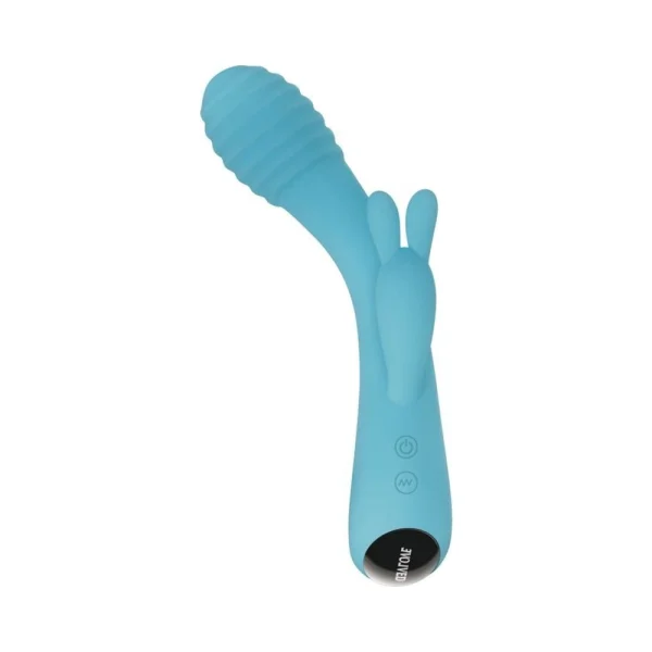Evolved Aqua Bunny 9 Shaft Function 9 Clit Stim Functions Rechargeable Silicone Waterproof Teal — image 9 of 9