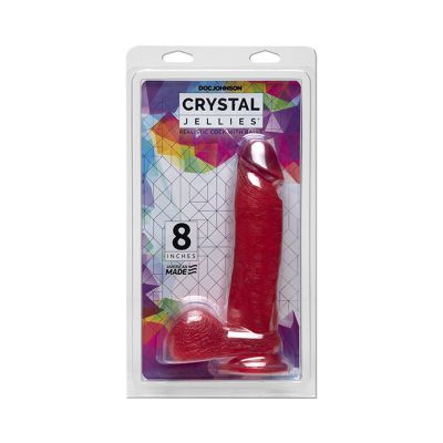 Crystal Jellies 8in Realistic Cock W balls Pink