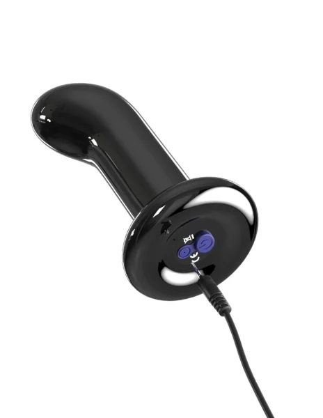 Icicles No. 84 Black Vibrating Glass Prostate Massager by Pipedream