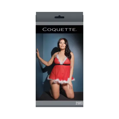 Babydoll G string Red white Xl