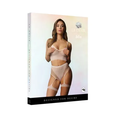Shots Le Desir 2 piece Bra Set With Garters Pink O s