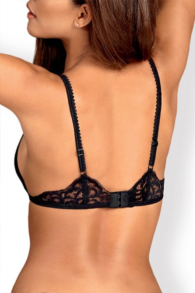 Obsessive Laluna Wet-Look & Lace Bra with Thong