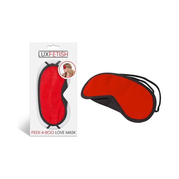 Lux Fetish Peek-A-Boo Love Mask Red O/S