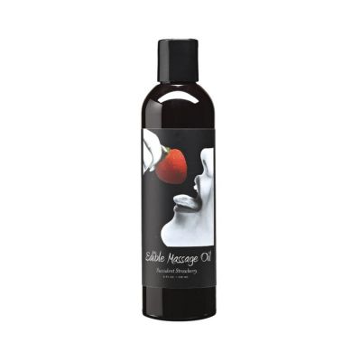 Earthly Body Edible Massage Oil Succulent Strawberry 8oz
