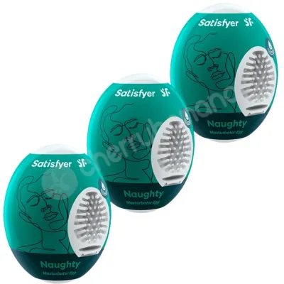 Satisfyer Masturbator Eggs Naughty Skin Like Masturbation Sleeve 3 Pack