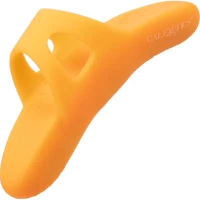 Neon Vibes The Pleasure Vibe Rechargeable Silicone Finger Vibrator By CalExotics Orange