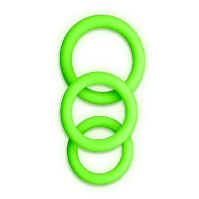 Ouch Glow In The Dark Cock Ring 3 Piece Set