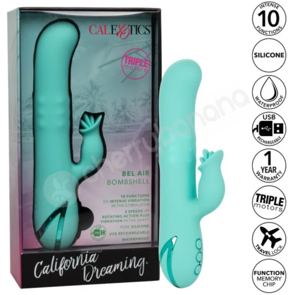 California Dreaming Bel Air Bombshell Rotating Action & Clit Stimulation Vibrator