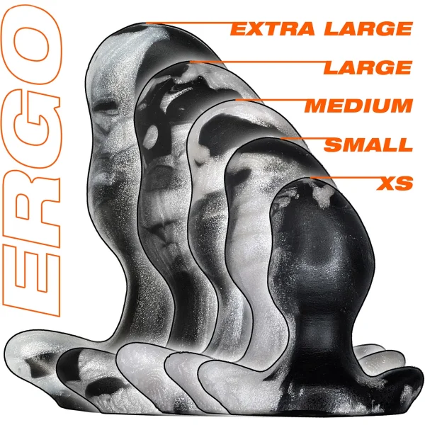 Oxballs Ergo X-Large Silicone Butt Plug - Platinum Swirl