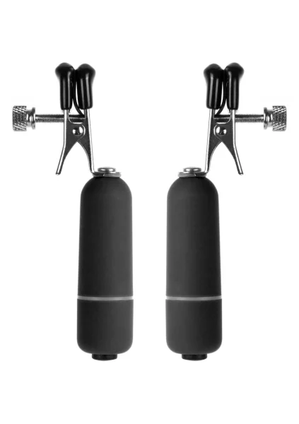 Vibrating Nipple Clamps - Black