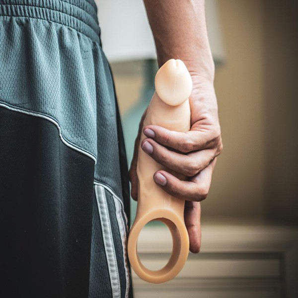 9 Inch Realistic Performance Penis Sleeve Natural Silicone Girth Enhancer