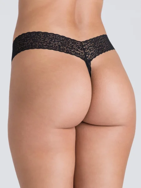Lovehoney Black and Red Floral Lace Thong Set (3 Count)