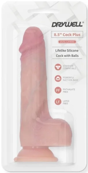 8.5" Silicone Realistic Cock + Balls