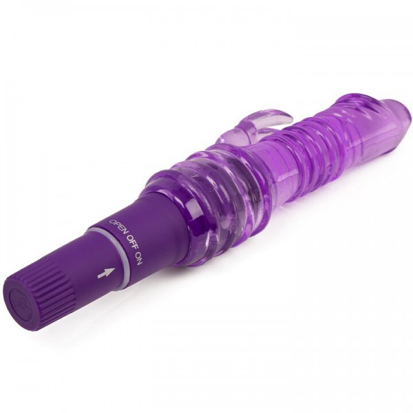 Bondara Purple Pocket Rocket Ribbed Mini Rabbit Vibrator — image 4 of 5