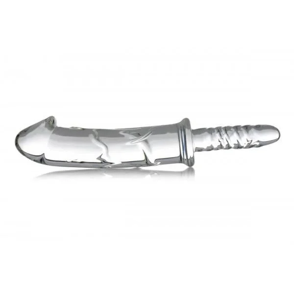 Battle Rammer Phallic Glass Thruster Dildo Clear — image 5 of 6