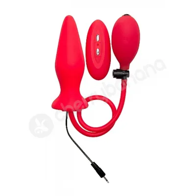 Ouch Red Inflatable Vibrating Silicone Plug