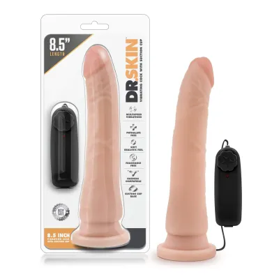 Dr Skin 8 5 Inch Vibrating Realistic Cock With Suction Cup Vanilla