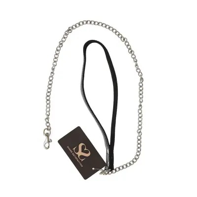 Bound X Chain Leash With Nubuck Leather Handle