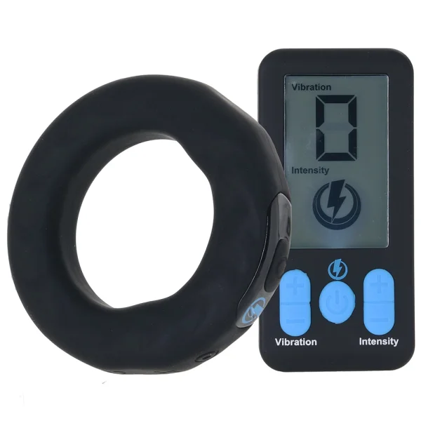 Zeus Electrosex E-Stim Pro Vibrating Silicone Cock Ring with Remote 45 mm