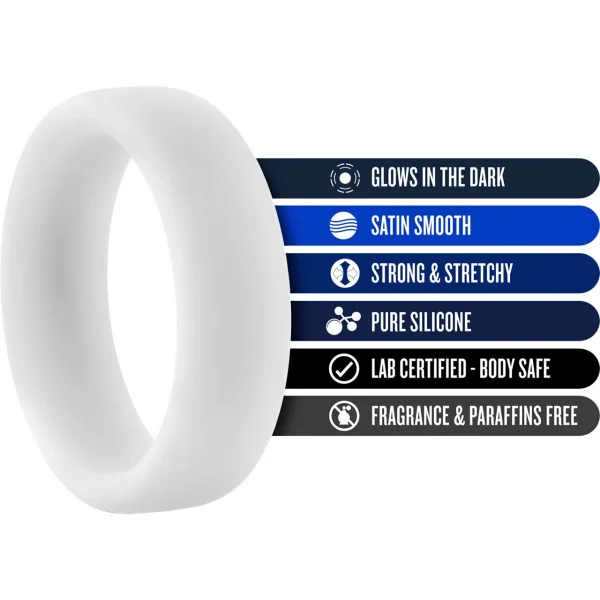 Performance Silicone Glo Pro Cock Ring By Blush Novelties - White Glow — image 4 of 5