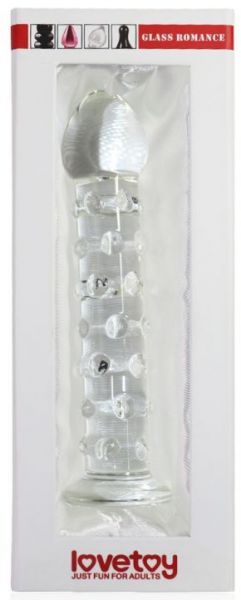 7" Textured Glass Dildo