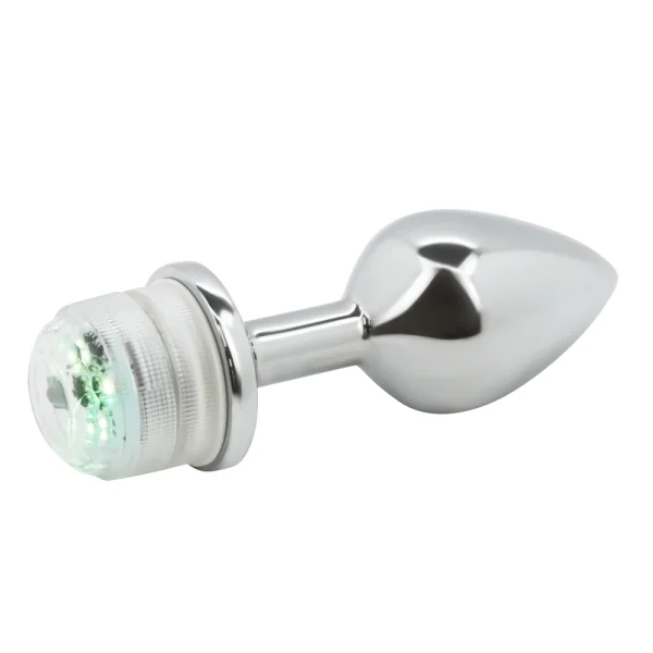 Light-Up Metal Anal Plug with Remote