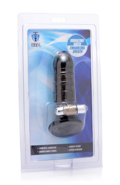 Vibrating Girth Enhancing Sheath Black