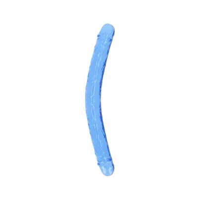 Couples Dildos Realrock Crystal Clear Double Dong 18 In Dual ended Dildo Blue