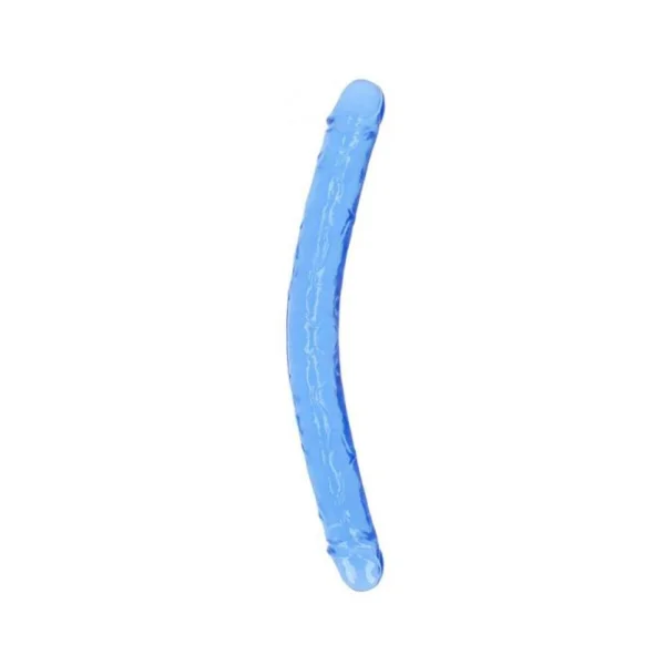 Couples Dildos: Realrock Crystal Clear Double Dong 18 In. Dual-ended Dildo Blue
