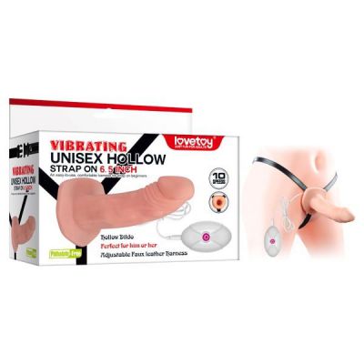 6 5 Vibrating Hollow Strap On Set