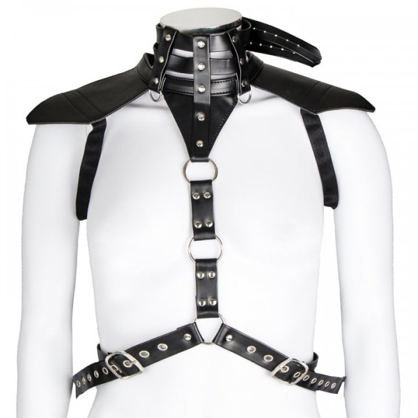 Bondara Conquer Faux Leather Chest Harness