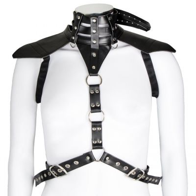 Bondara Conquer Faux Leather Chest Harness