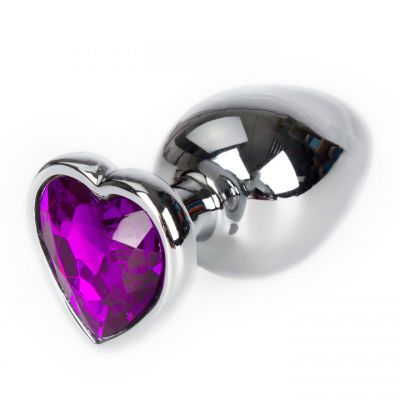 Bejewelled Purple Heart Jewelled Butt Plug 3 3 5 or 4 Inch