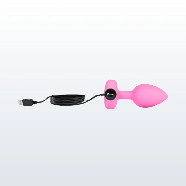 B-Vibe Vibrating Heart Plug Small/Medium - Pink Topaz