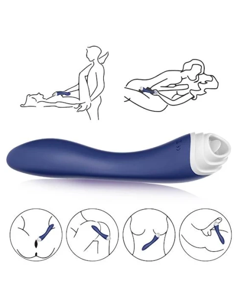 Liesel Licking G-spot Vibrator - Blue - 7.5 Inch