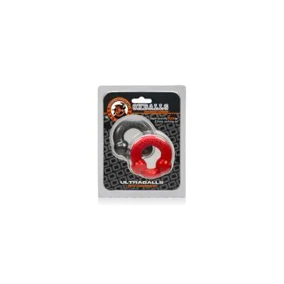 Ultraballs 2 Piece Cockring Set Steel Red