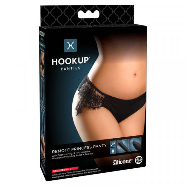 Buy HOOKUP Remote Princess Panty Black Panty with Rechargeable Bulle