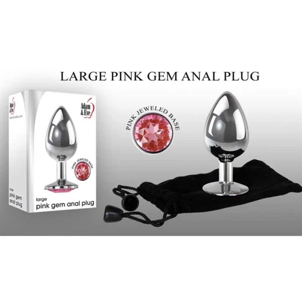Adam & Eve Pink Gem Anal Plug - Large