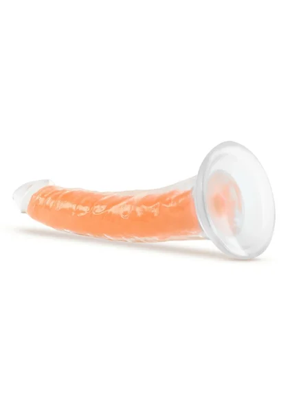 Neo Elite Glow In The Dark 7.5" Dual Density Realistic Silicone Dildo by Blush - Neon Orange