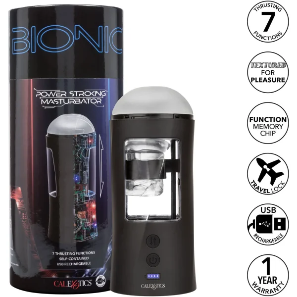 Bionic Power Stroking Rechargeable Penis Masturbator By CalExotics
