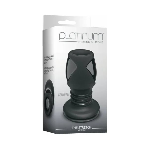 Platinum Silicone The Stretch Silicone Anal Plug Medium - Black — image 6 of 13