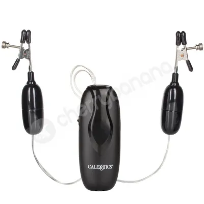 Nipple Play Black Mulit Speed Vibrating Nipple Clamps