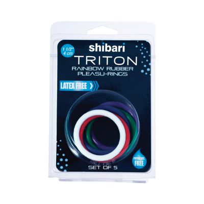 Shibari Triton Rainbow Rubber Pleasure Rings 5 Pack