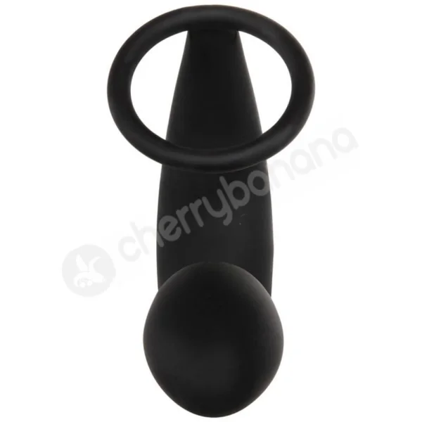 Adam & Eve Adam's Rechargeable Black Vibrating Prostate Pleaser & Cockring