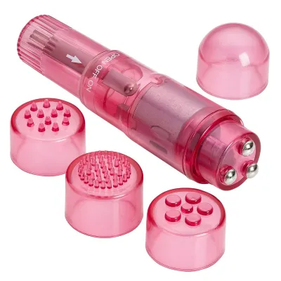 Cloud 9 Mini Massager Pocket Rocket Pink with 4 Attachments