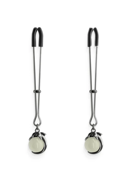 Bound Adjustable G1 Glow In The Dark Nipple Clamps by NS Novelties - Gunmetal