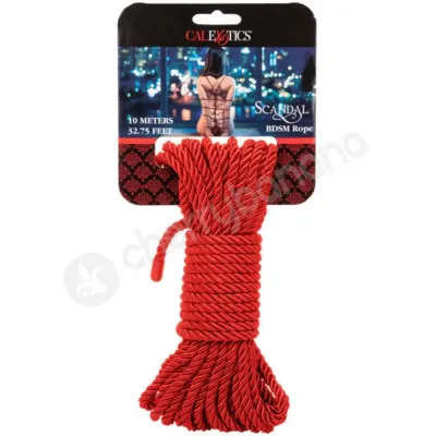Scandal BDSM Red Silky Shibari Rope 10m