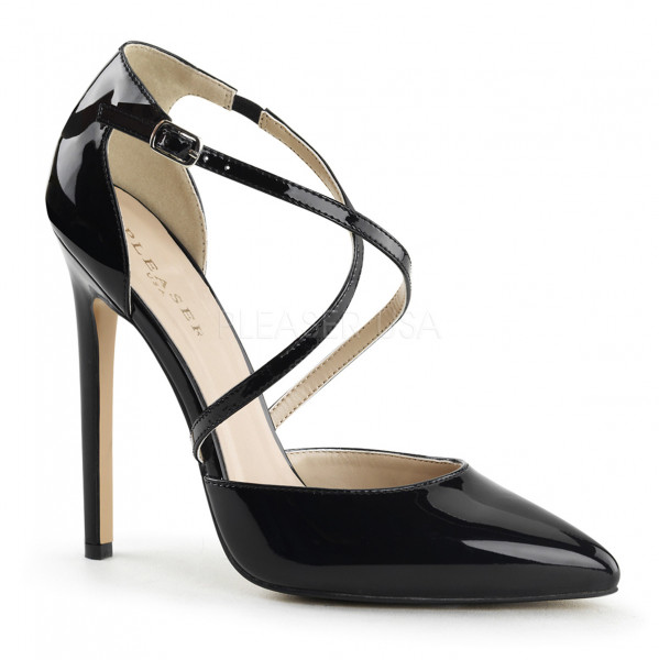 5 inches Heel Criss Cross Strap d\'Orsay Pointed Toe Pump — image 9 of 12